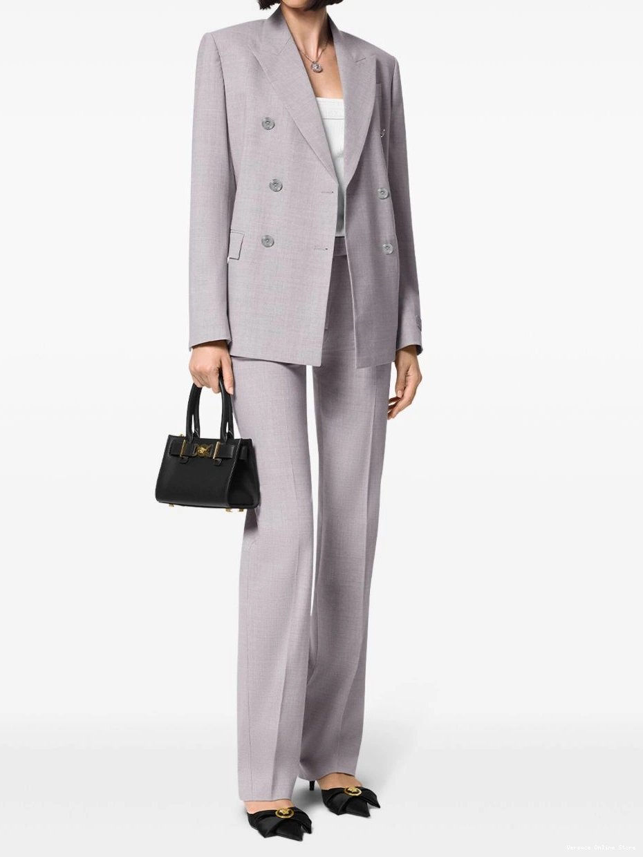 Cheap double-breasted Versace chambray Women blazer 0723